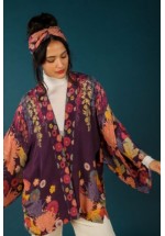 Powder Trailing Wisteria Kimono Jacket (Amethyst) AW22